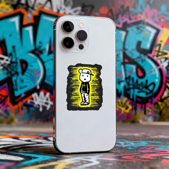 50 autocolante graffiti de stradă în stil american, negre și galbene, pentru husă de telefon, bagaj, sticlă de apă și jurnal – decorațiuni desen animate, en-gros
