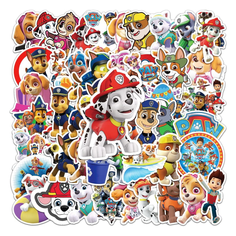 Νέο σετ 50 αυτοκόλλητων Paw Patrol – μοντέλο Α, για αποσκευές, τετράδια, κύπελλα και ηλεκτρικά πατίνια – παιδικό graffiti από κινούμενα σχέδια