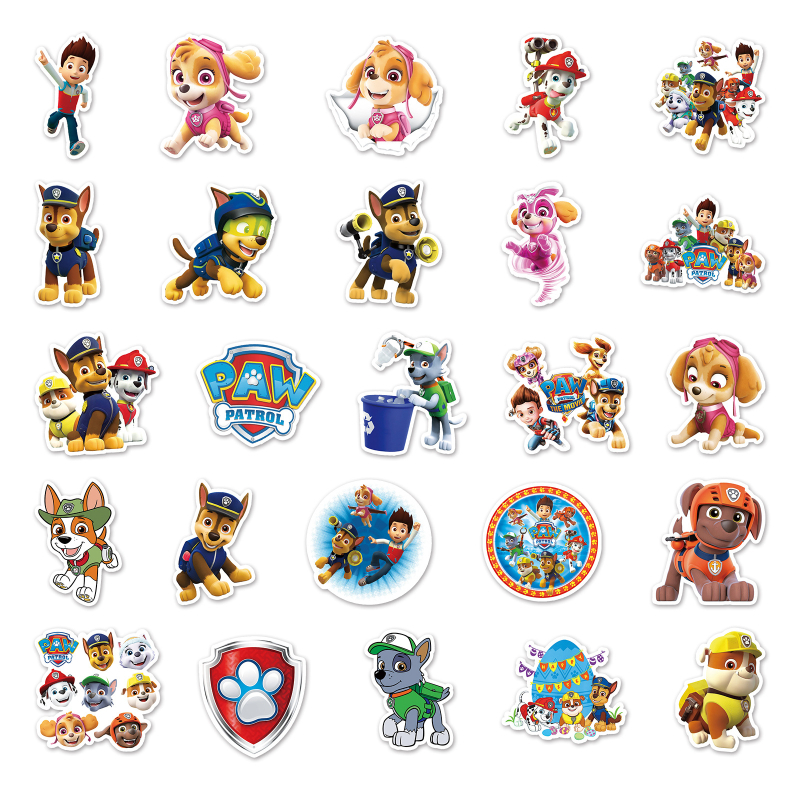 Νέο σετ 50 αυτοκόλλητων Paw Patrol – μοντέλο Α, για αποσκευές, τετράδια, κύπελλα και ηλεκτρικά πατίνια – παιδικό graffiti από κινούμενα σχέδια