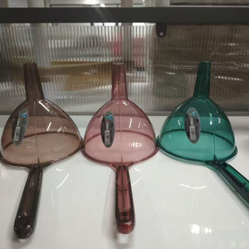 Funnel din plastic transparent pentru lichide, diametru mare, corp îngroșat, mâner lung, bucătărie