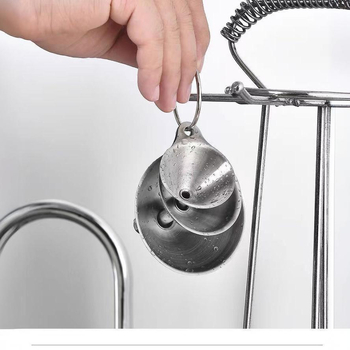 set de 3 pâlnii mini din oțel inoxidabil, finisaj sablat și distribuitor integrat de lichide