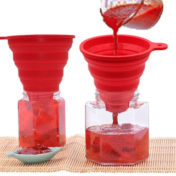 Funnel din silicon alimentar, pliabil, mare, portabil pentru bucătărie, extensibil, rezistent la temperaturi înalte