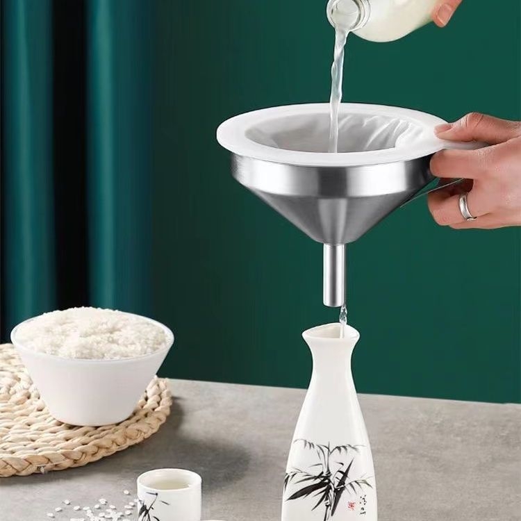 Filtru conic din oțel inoxidabil 304 pentru uz casnic – separator de sediment și reziduuri uleioase pentru lichior, vin și apă fiartă