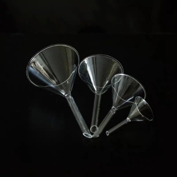 Pâlnie de sticlă, triunghiulară, cu țeavă scurtă, conică, pentru laborator chimic, 40, 60, 75, 90 mm