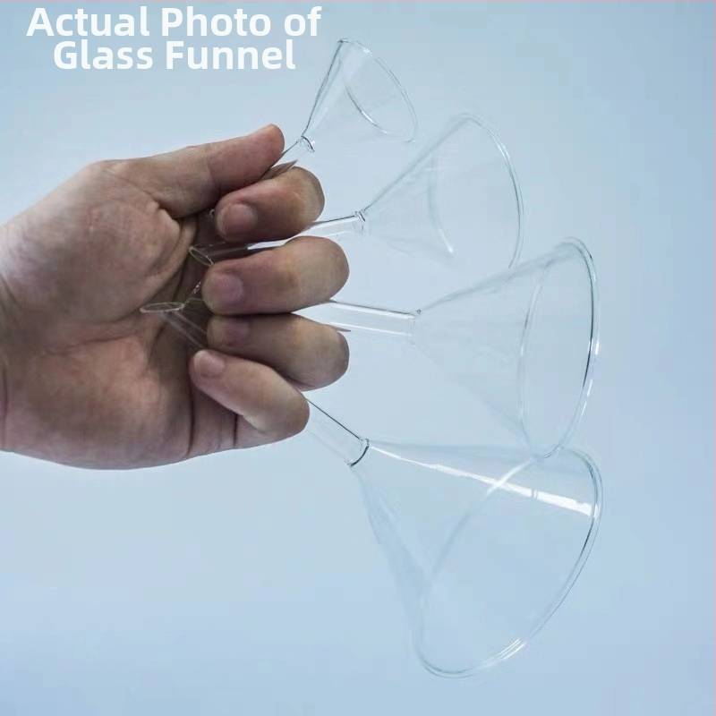 Sklenený trojuholníkový lievik s krátkou trubkou, konický tvar, chemické laboratórium, 40, 60, 75, 90 mm
