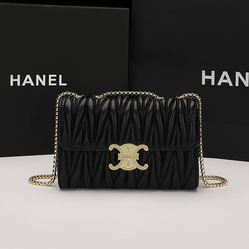 2025 Minimalistička kvadratna torbica s rombom, rameni lancem s kostnom, Chanel inspiriran stil za žene