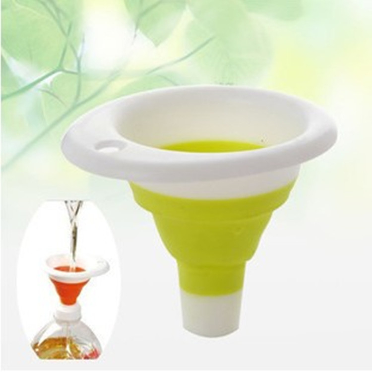 Pâlnie din silicon ecologică, multifuncțională, telescopică, pliabilă pentru bucătărie, pentru ulei, portabilă, cu cârlig pentru agățare, pentru umplere