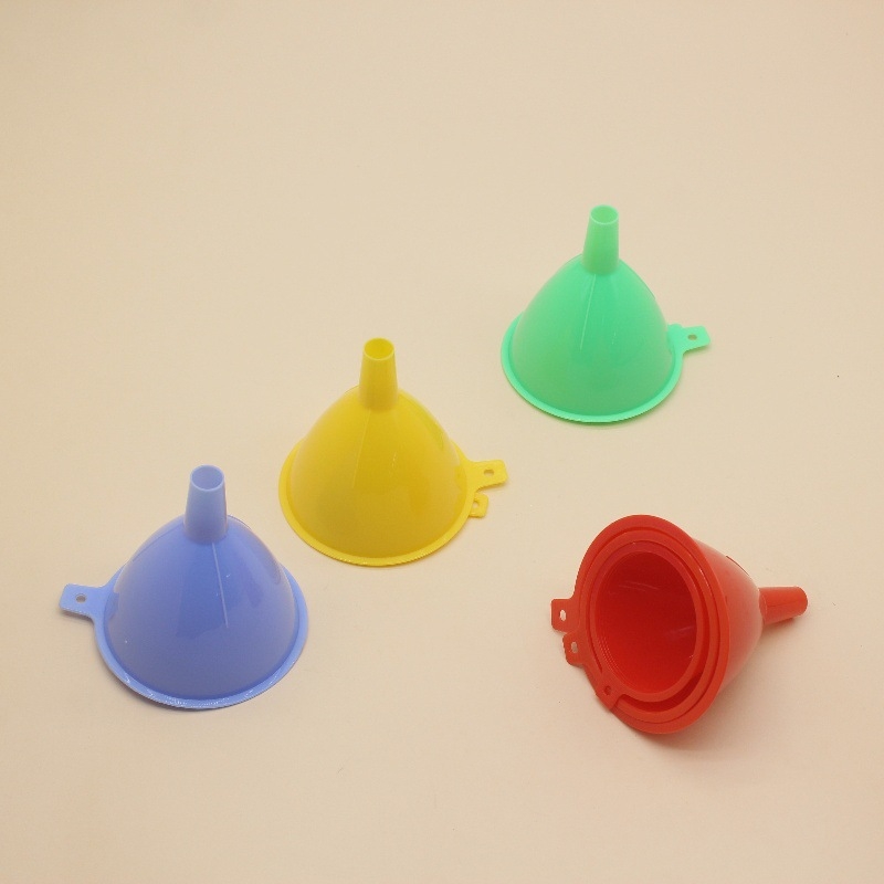 Set de 3 pâlnii colorate din plastic, multifuncționale, pentru vin și ulei