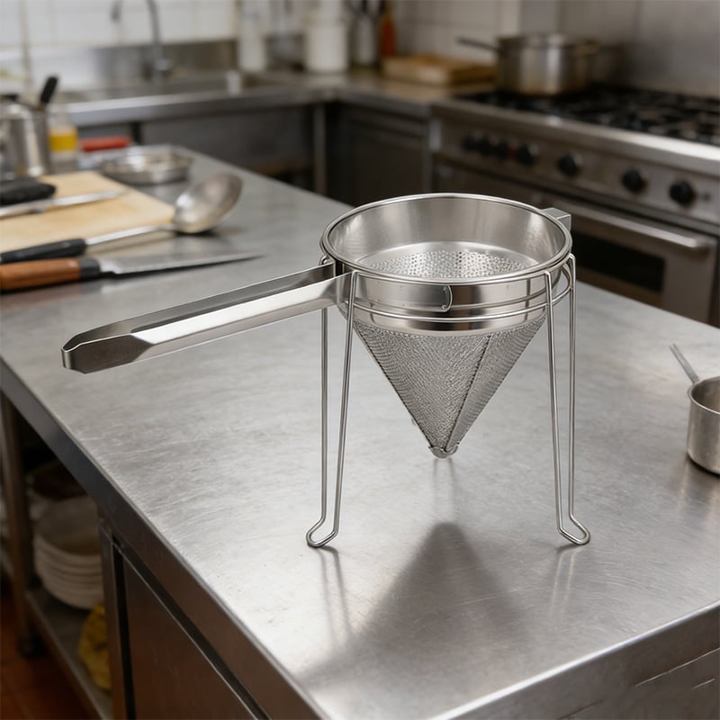 Filtru conic din oțel inoxidabil 304 pentru bucătărie – separator de reziduuri de prăjit, multifuncțional