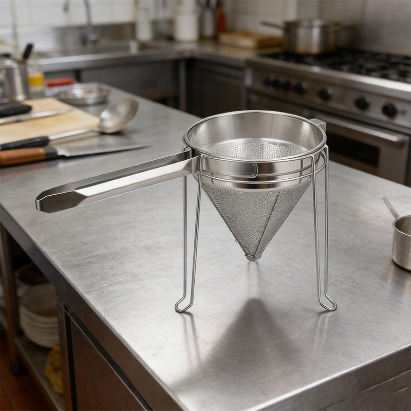 Filtru conic din oțel inoxidabil 304 pentru bucătărie – separator de reziduuri de prăjit, multifuncțional
