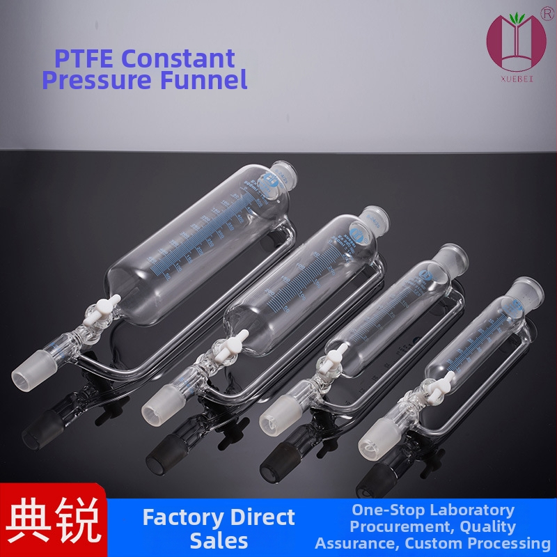 PTFE piestový cylindrický separačný lievik so stálym tlakom, model F4, PTFE ventil