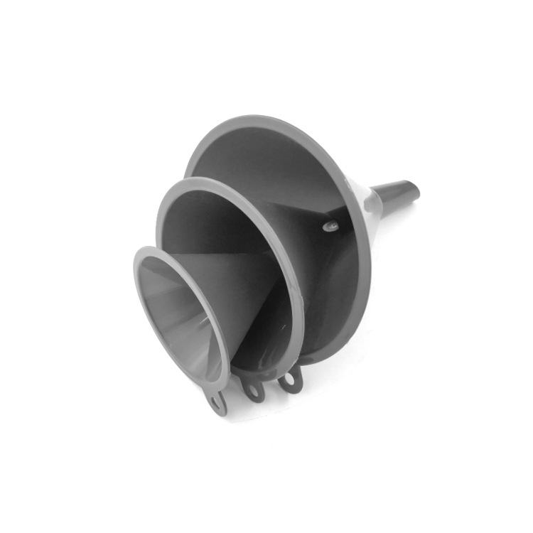 Set de trei pâlnii din plastic pentru bucătărie, design triunghiular, pentru separarea lichidelor, filtru multifuncțional pentru ulei și vin.