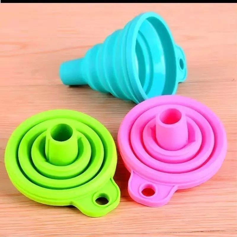 Pâlnie de bucătărie din plastic, pliabilă, cu diametru mic, pentru turnarea uleiului