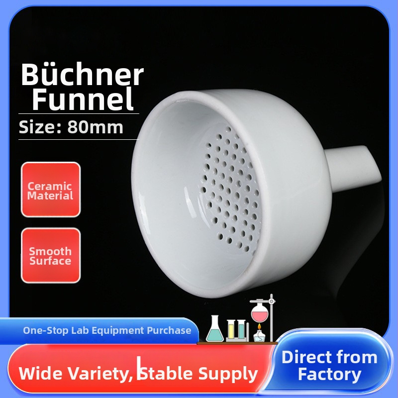 Buchner keramický filtračný trychtýľ, porcelán, 80 mm, na filtráciu pod odsávaním