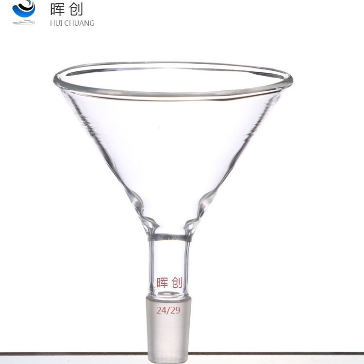 Palnie din sticlă triunghiulară pentru alimentare, gură șlefuită, diametre 50/60/75/90/100/120 mm, filtru de aspirație