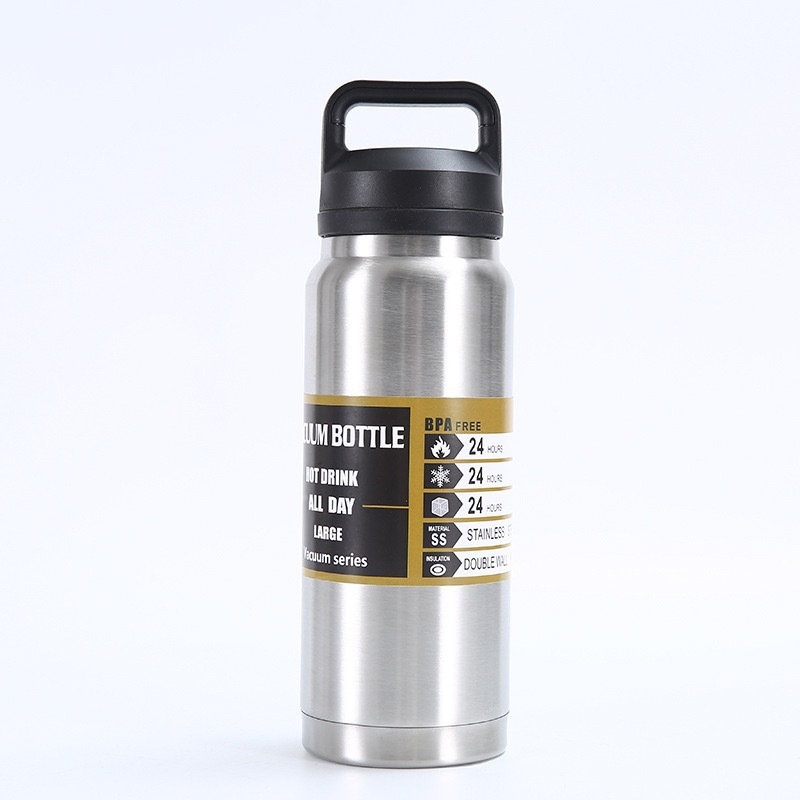 Termos din oțel inoxidabil 304 cu izolație în vid, cu mâner, capacitate mare pentru exterior