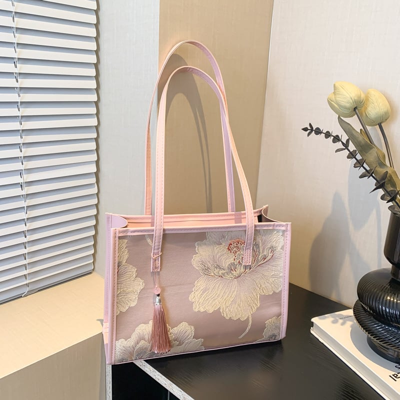 Ženska torba u kineskom stilu s retro dizajnom, jacquard tote torba, velikog kapaciteta