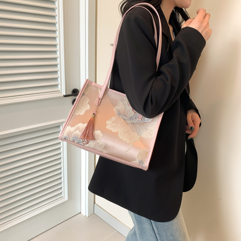 Ženska torba u kineskom stilu s retro dizajnom, jacquard tote torba, velikog kapaciteta