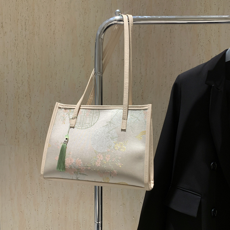 Ženska torba u kineskom stilu s retro dizajnom, jacquard tote torba, velikog kapaciteta