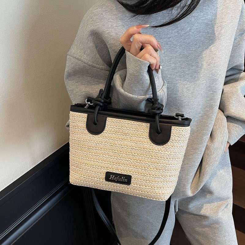 Ljetna pletena ženska torba, velika zapremina, torba preko ramena i crossbody, jednostavan dizajn