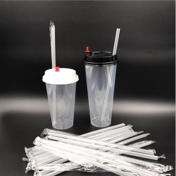 Duge prozirne slamke za bubble tea, deblje, 1000 komada, pojedinačno pakirane