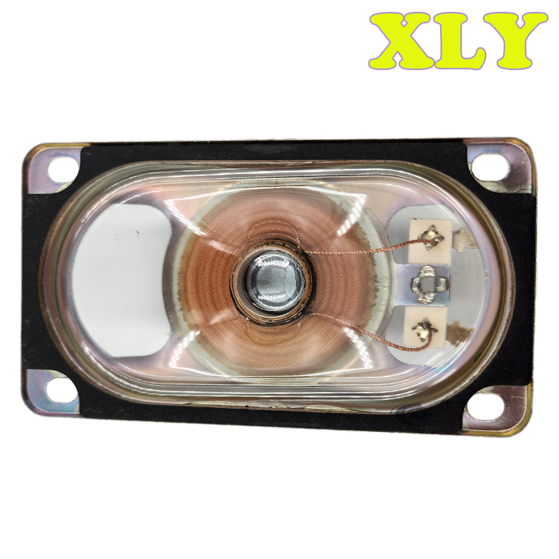 Obdĺžnikový vonkajší reproduktor s PET membránou, vodotesný, priehľadný, 50×90 mm, 8 Ω, 5 W, s externým magnetom