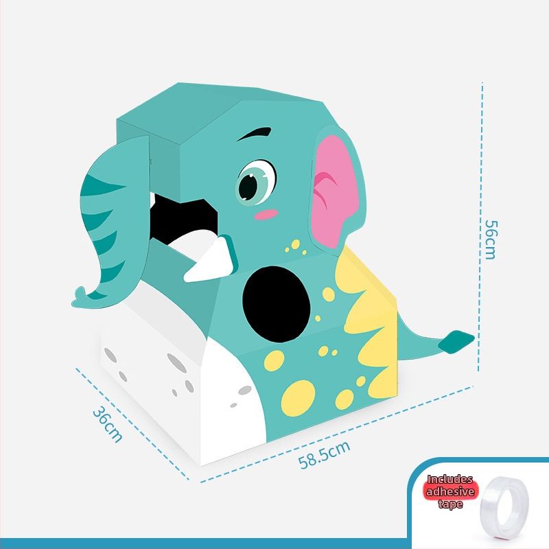 Kartónový dinosaurus kostým pre deti 3-6 rokov, DIY skladací kostým, rekvizita na školské predstavenie