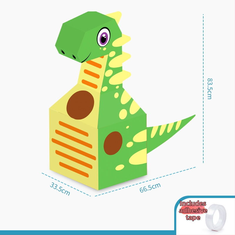 Kartónový dinosaurus kostým pre deti 3-6 rokov, DIY skladací kostým, rekvizita na školské predstavenie