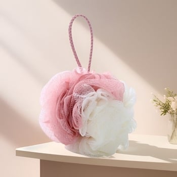 Balon de baie mare, durabil, cu spumare intensă, floare de baie și prosop pentru exfolierea spatelui