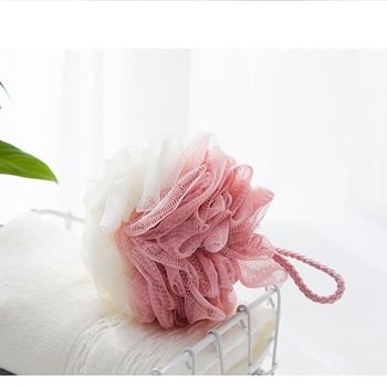 Balon de baie mare, durabil, cu spumare intensă, floare de baie și prosop pentru exfolierea spatelui