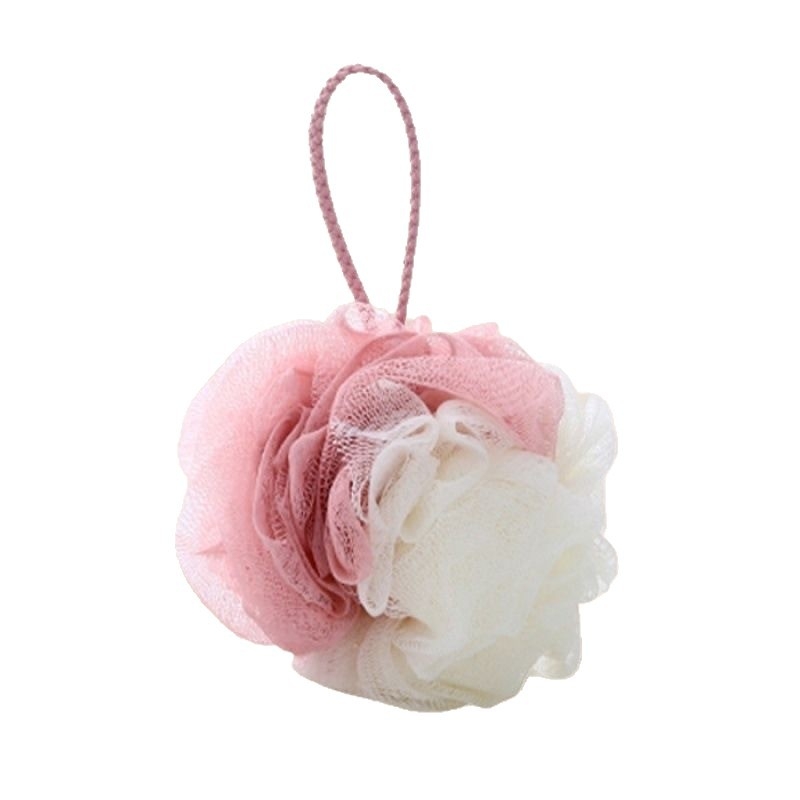 Balon de baie mare, durabil, cu spumare intensă, floare de baie și prosop pentru exfolierea spatelui