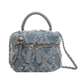 Ženska plava denim torba u retro stilu, nišna moda, proljeće 2025, crossbody torba s jednim remenom, kompaktni kvadratni dizajn