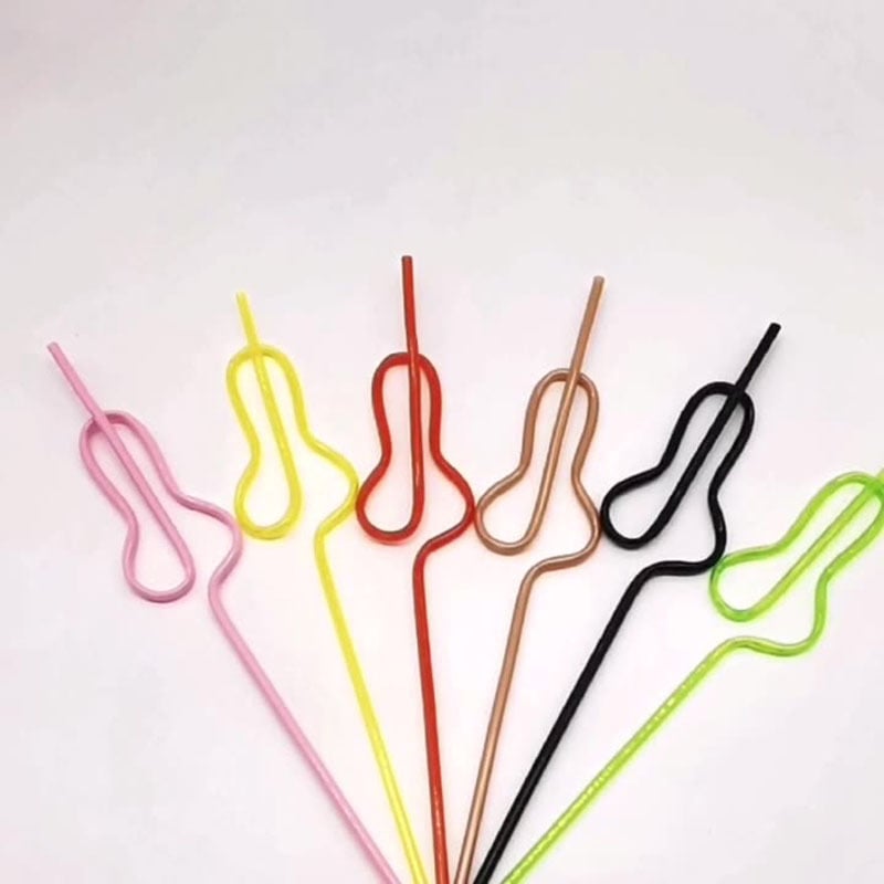 Jednokratna plastična slamka s oblikom male tikve, višebojne boje, moderan zakrivljeni dizajn, debeli zidovi