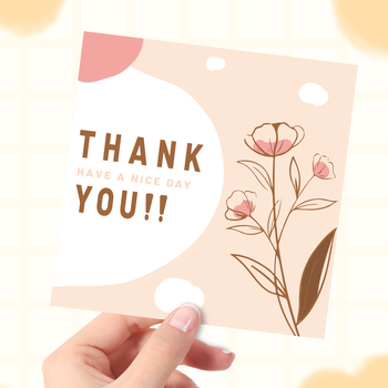 Card de mulțumire pătrat, alb, design simplu și modern, pentru nunți și zile de naștere