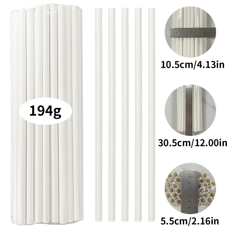 50 komada šarenih papirnih štapića za šećernu vunu, 10x300mm, pogodno za strojeve, prehrambena kvaliteta