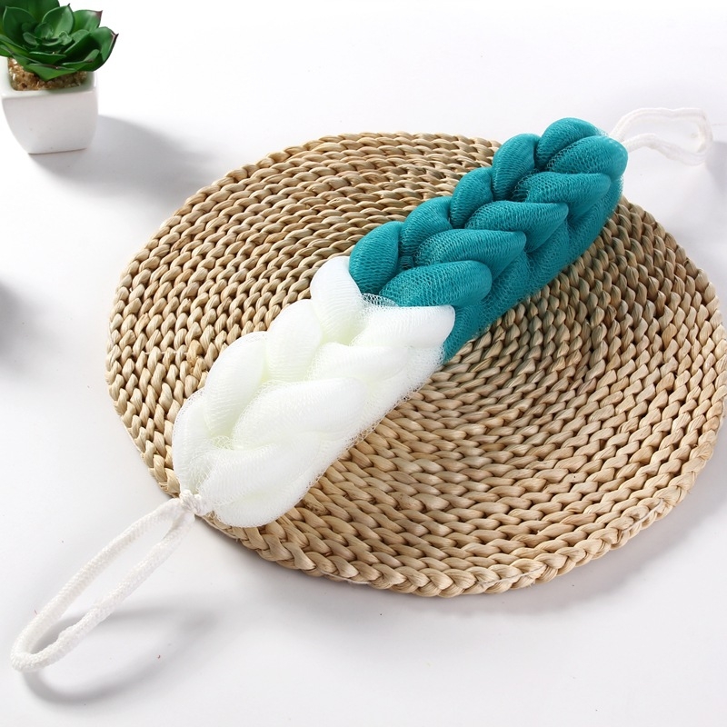 Burete mare de baie cu perie pentru spate, 70 g, burete de baie colorat cu efect spumant