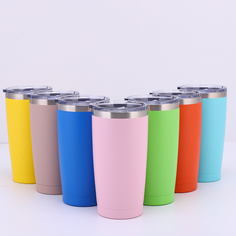 20oz cană termo pentru mașină – oțel inoxidabil cu izolație, interior 304, exterior 201, finisaj pulverizat