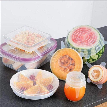 Set de 6 capaci pătrate din silicon pentru boluri – etanșe, silicon alimentar, compatibil cu microunde