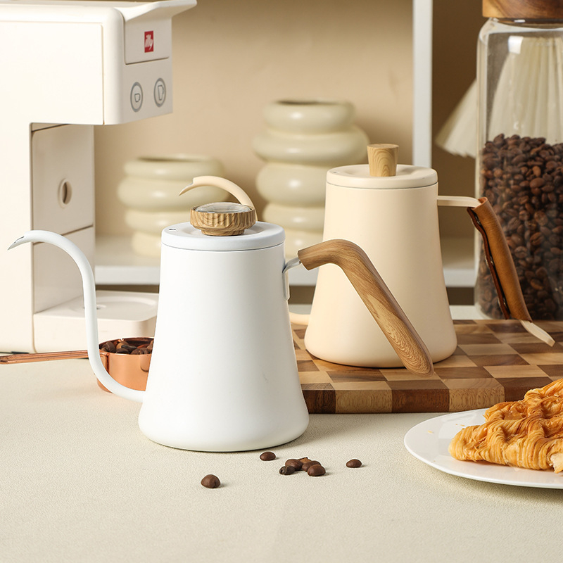 Ceainic de cafea pentru filtrare manuală, cu gât de lebădă și gură subțire, 600 ml