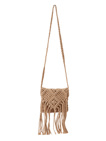 Ženska crossbody torbica, casual, pletena od pamukovog konca, s resicama, plažni stil, inspirirano Korejom