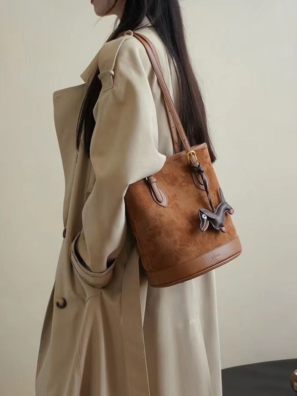 2025 ženska corduroy tote torba velike kapacitete, rameni bucket stil