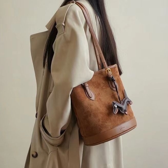 2025 ženska corduroy tote torba velike kapacitete, rameni bucket stil