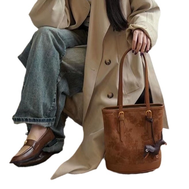 2025 ženska corduroy tote torba velike kapacitete, rameni bucket stil