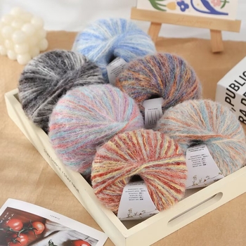 Fir de mohair croșetat – ultra-moale, prietenos cu pielea, colorat, la modă, pentru eșarfe și haine