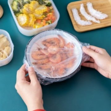 Set capac pentru boluri, de unică folosință, calitate alimentară, cu capace multifuncționale auto-etanșante pentru folie alimentară