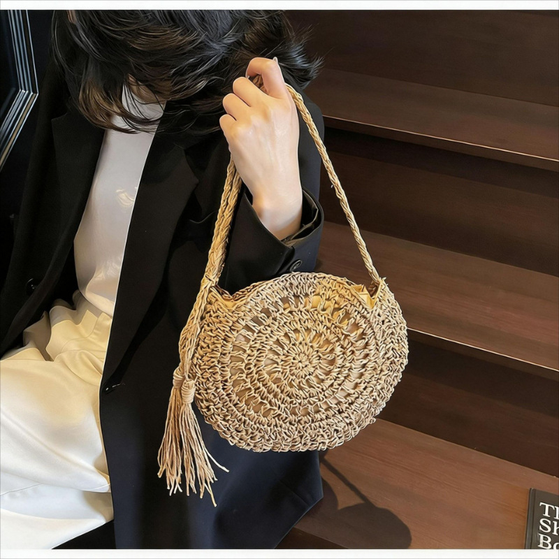 Nova višestruka slamnat torba s resicama, crossbody torba, ručno rađena ženska torba za plažu