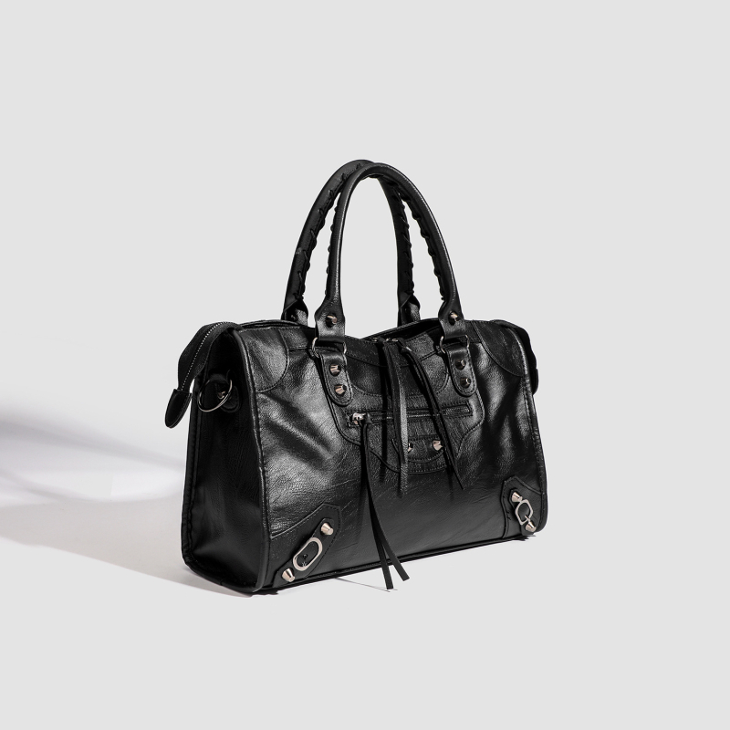 Retro torba za motocikl s rivetima, velika zapremina, PU materijal, nosi se na ramenu ili crossbody