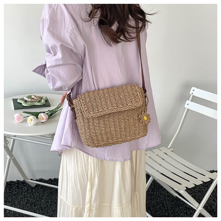 Proljetna slamnata torba za žene, svestrana crossbody torba za plažu