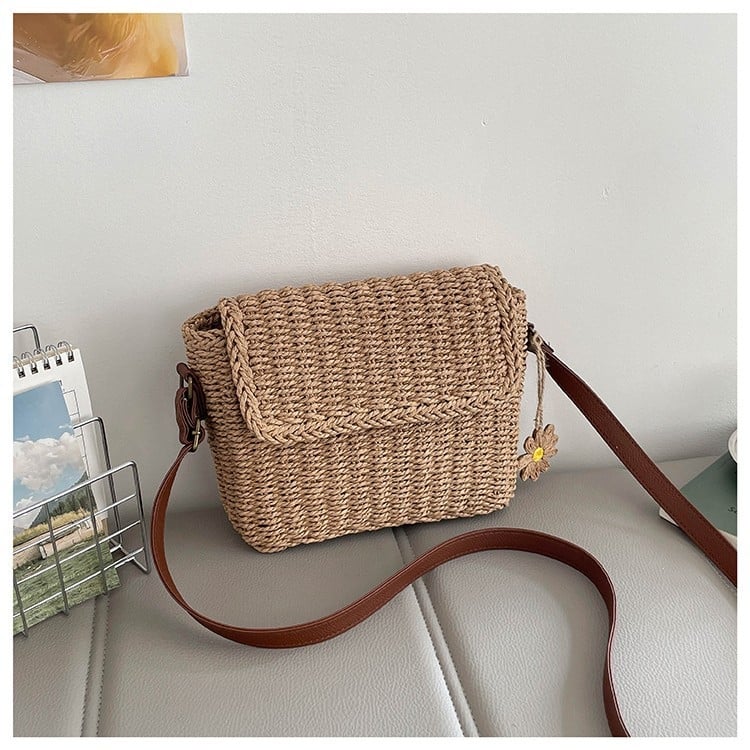 Proljetna slamnata torba za žene, svestrana crossbody torba za plažu