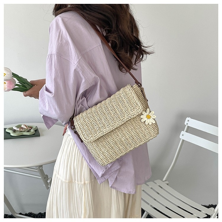 Proljetna slamnata torba za žene, svestrana crossbody torba za plažu